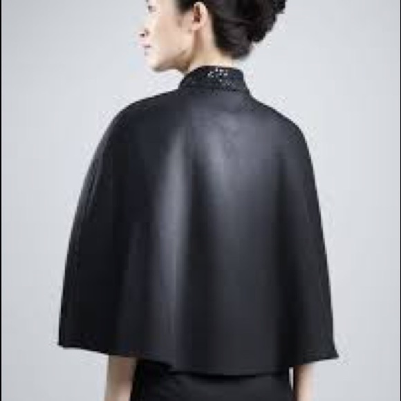 PRABAL Gurung Sequin and Bow Winter Cape NWOT - Picture 2 of 8